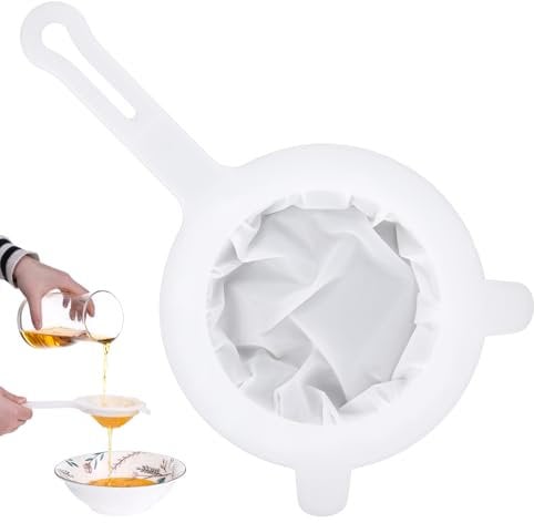 Ultra Fine Mesh Strainer, 400 Mesh Nylon Mesh Strainer Plastic Strainers for Kitchen Seives Fine Mesh Colander with Handle for Coffee Yogurt Juice Soy Milk Honey Liquids Tea Leaf Filter
