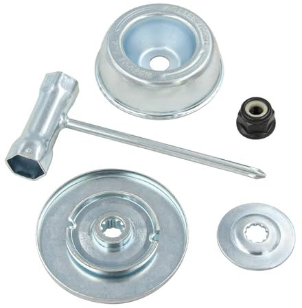 Kit d'adaptateur de lame pour rondelle de butée, plaque de guidage, écrou, clé en T, kit d'entretien pour tondeuse à gazon compatible avec FS120 FS130 200 250