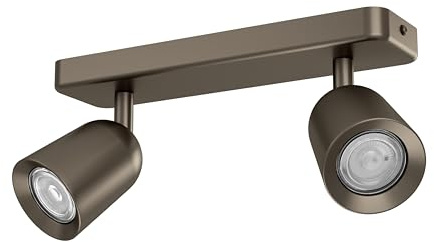 Eglo Spotlight bar Camaldoli, Kitchen Light Fitting with 2 Flexible Spots | ceiling lamp living room made of bronze steel, GU10 socket