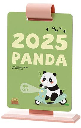 Cartoon Panda Kalender 2025 Jahr Desktop Stehtier Kleiner Schreibtisch