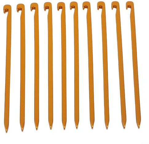 For Outdoor Heavy Duty Tent Stakes Aluminum Alloy Tent Pegs Featuring Square Profile for Secure Fixing on Camping, Hiking, and Beach Terrains (Gold)