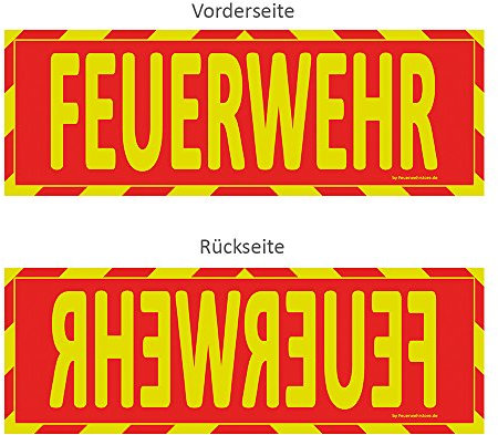 Einsatz-Wendeschild | Feuerwehr | WSB2 Sonnenblende Normal- & Spiegelschrift | Auto KFZ | Warn-Schild |