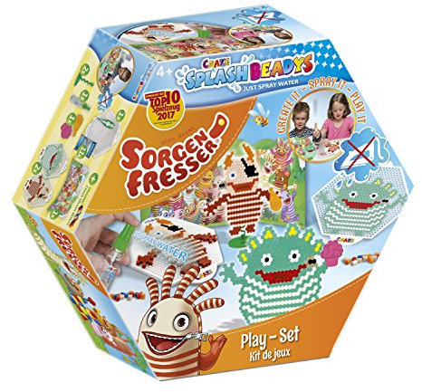 Craze 56890 SPLASH BEADYS Bastelperlen Steckperlen ohne Bügeln, Play Set Sorgenfresser