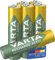 VARTA Piles AAA, rechargeables, lot de 6, Recharge Accu Recycled, 800 mAh Ni-Mh, fabriquées avec 21% de matériaux recyclés, préchargées, prêtes à l'emploi