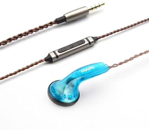 FAAEAL Iris 2.0 Mic Version Earphones with Remote and Microphone 3.5mm Earbuds Heavy Bass Headphones with Warm Pure Sound Headsets for Xiaomi/Huawei/iPhone/Samsung Smartphones (Blue)