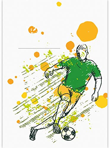 1 Fußball DIN A3 Malblock mit Fußballspielern Skizze • Zeichenblock Skizzen-Block 25 Blatt weiß, kopfverleimt, holzfreies Qualitäts-Papier 100g/m² - für Schule, Basteln, Hobby