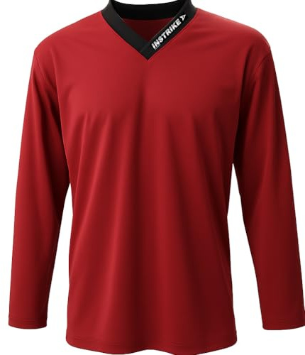 Instrike Maglia da allenamento professionale per hockey su ghiaccio e hockey in linea per bambini e adulti, con logo discreto per essere stampato, in jersey di alta qualità, stabile e comodo da