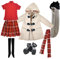 Set Fashion Bekleidung Perücken Schuhe Socken Accessoires vollen Satz für 1/3 21-23inch 60cm BJD Puppen (Selena)