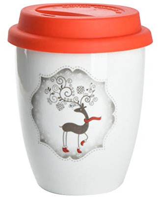 Cabilock Delicate1 PC Keramik Becher Verdicken Nicht Griff Mode Weihnachtstasse Tasse Kaffee Tasse Kaffee mit Silikon Deckel für Küche Hausbar