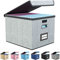 Huolewa Upgraded Portable File Organizer Box with Lid, Collapsible Linen Hanging Filing Storage Boxes with Plastic Slides, Decorative Home/Office Filing System Box for File and Folders Storage (Gray)