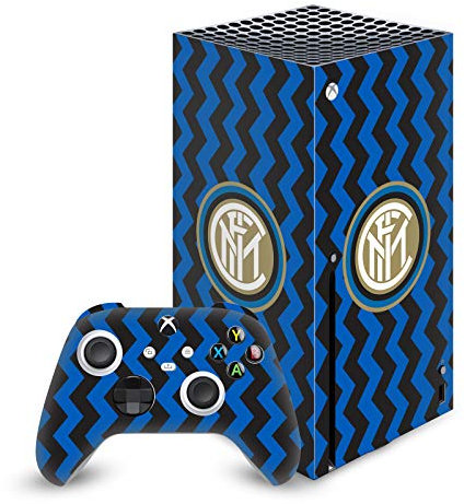Head Case Designs Licenza Ufficiale Inter Milan in Casa 2020/21 Kit Crest Vinile Sticker Gaming Pelle Adesivo Compatibile con Xbox Series X Console And Controller Bundle