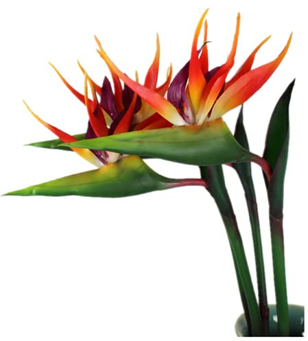 Lot de 3 grandes fleurs permanentes de 81,3 cm, résistantes aux UV, ne se décolorent pas, fabriquées en caoutchouc PU souple, plantes artificielles pour la maison et le bureau, tige de fleur de 1,27