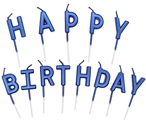 Alles Gute zum Geburtstag Kerzen,1 Satz Happy Birthday Kerze,Tortendeko Kuchen Topper für Geburtstag,Deko Geburtstagskerzen für Geburtstag Party Feier Lieferungen(Blau)