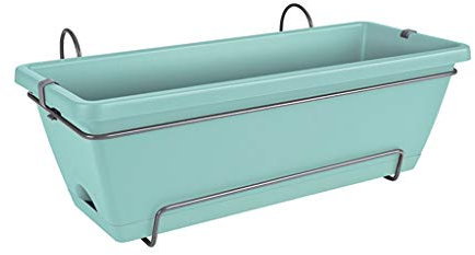 Modern Blumenpflanzentopf Eisen hängende Blumentöpfe Balkon Garten pflanzer, Wandbehang Blumenhalter Balkongeländer Blumenkasten Regal Zaun Geländer Blumentöpfe (20 Inches L) Gartentöpfe ( Color : D )