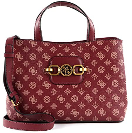 GUESS Hensely Logo Girlfriend Satchel Merlot Multi