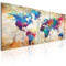 murando - Tableau Acoustique Carte du Monde 200x80 cm 5 Parties - Décoration Isolation Phonique Bureau Chambre Panneau Insonorisant Impression sur Toile - Monde Artistique k-A-0179-b-o