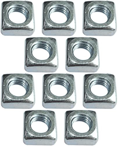 AERZETIX - C49553 - Set di 10 dadi quadrati M8 smussati 13.0x6.0mm filettatura metrica - in acciaio al carbonio