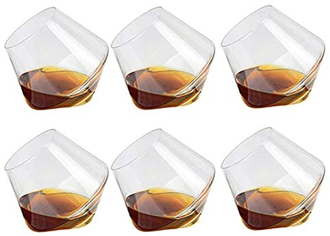 ALMAK Whiskygläser 6er-Pack 400ML Wassersaftbecher Schrägglas Weinglas Trinkbecher Glasglas