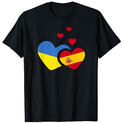 Ucrania España bandera amor corazón Camiseta