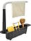 Cyrank Teleskopregal Küche, Teleskop-Spülbecken-Aufbewahrungsregal, Sink Organizer, Rutschfester Teleskop Spülbecken Organizer, Spülorganizer, Caddy Organizer Mit Handtuchhalter Schwammhalter