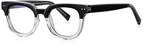 kachawoo Acetat-Anti-Blaulicht-Brillengestell TR90-Brille im Retro-Korean-Stil für OL Blue-ray Blocking Leopard Black Clear Eyewears (black clear frame)