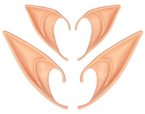 Elf Ears Cosplay, 2 Paar Elfen Ohren, weiche Elfenohren Cosplay, Elfen Ohren für Halloween Weihnachtsfeier Cosplay Karneval Party Fasching Kostüm Zubehör