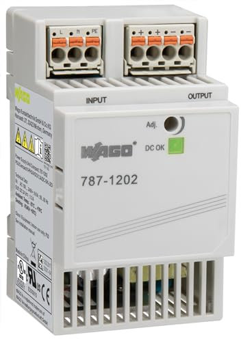 WAGO Fuente de alimentación compacta 787-1202 | Suministro de 1 fase, velocidad de carga, Fuente de alimentación DIN-carril (DIN-carril), 24 VDC, 1.3 A, DC OK LED