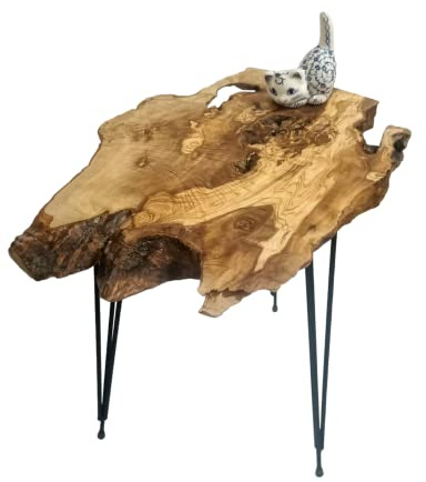 Rustic Coffee Table Natural Live Edges Olive Nesting Table l by SkilledHandsShop (40 x 50 cm)