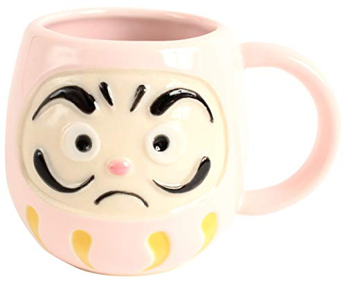 Mino Ware CPM114 Tasse aus japanischer Keramik, in Daruma-Form, hergestellt in Japan (Muschelrosa)