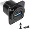 QIANRENON USB3.0 Panel Montage Adapter 5Gbps USB Stecker auf Buchse Konverter Anschluss USB3.0 Gerade Durch Einbaubuchse D Type Panel/XLR Panel Montage, für Datenübertragung/Laden
