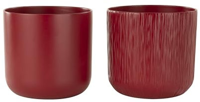 J-Line Blumentopf Gen - Keramik - Rot - Extra Large - 2 Stück - Ø 20,5 cm