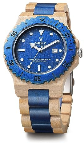 LeeEv Holz Armbanduhr, Herren Holzuhr für Herren handgefertigt Sandelholz Vintage Holzuhren Herren Geschenke