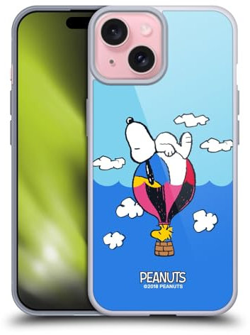 Head Case Designs Offizielle Peanuts Snoopy & Woodstock Ballon Halbzeiten Und Gelächter Gelhülle [Militärischer Schutzgrad] Kompatibel Mit Apple iPhone 15 Und Kompatibel Mit MagSafe