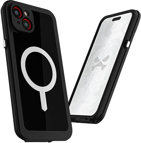 Ghostek Nautical Slim iPhone 15 Plus Waterproof Case - Built-In Screen Protector and Camera Protector, Compatible with MagSafe Accessories (6.7 Inch, Black)