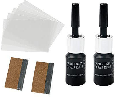 2 Stücke Automotive Glas Reparatur Fluid Windschutzscheibe Harz Crack Tool DIY Auto Fix Schwarz, 7 cm