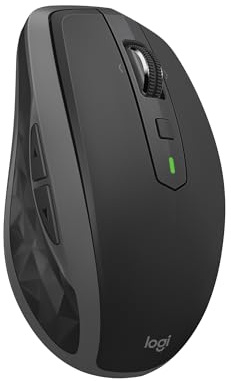 Logitech MX Anywhere 2S Bluetooth Edition Compact Wireless Mouse, No USB Receiver - Use On Any Surface, Hyper-Fast Scrolling, Rechargeable, Control Up to 3 Apple Mac and Windows Computers and Laptops