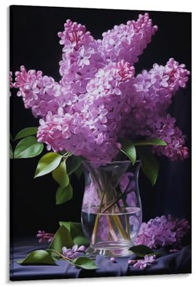 AYAROS Poster sur toile imprimé bouquet de fleurs lilas simple fleur violette vintage décoration murale adaptée pour le salon et la chambre à coucher