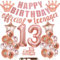 Ohaoduo 13. Geburtstag Deko Rosegold, 13 Jahre Mädchen Geburtstag Ballon, Offizielle Teenager 13. Dekorationen, Mädchen Luftballon 13. , Rosegold 13. Tortendeko