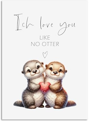 Nastami Valentinskarte Postkarte Valentinstag Karte Liebe Jahrestag Geschenk (NO OTTER)