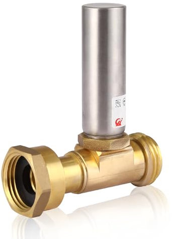 HeSun 1-Pack Straight Water Hammer Arrestor for Washing Machine, 3/4 GHT Male x 3/4 GHT Female Connection, Stainless Steel Hammer Arrestor, Reduce Laundry Washer Knock Noise