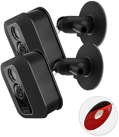 Mount for Blink Outdoor Camera, Universal Wall Mount for Eufy Cam 2C/2C Pro/3/3C, 360° Flexible Camera Holder for Arlo Cam, No Drill, 3M Strong Adhesive Mount, Black, Pack of 2