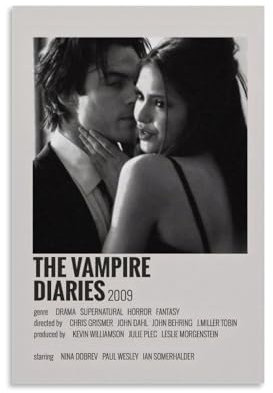 KOPTEW The Vampire Diarie Poster Poster Dekorative Malerei Leinwand Wandkunst Wohnzimmer Poster Schlafzimmer Malerei,Wandkunst Bilddruck Moderne Familienzimmer Dekor 12x18inch(30x45cm)