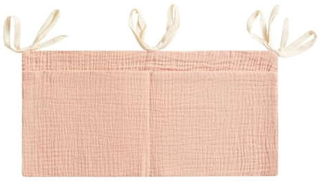 QEQSHQO Für Windeln Kleidung Spielzeug, Aufbewahrungstaschen für Betten Babybett Organizer, Kinderzimmer Hängender Bett Organizer mit 2 Taschen, Organizer Beistellbett Baby, Betttasche Spielzeugtasche