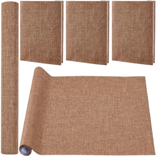 craspire 130 x 30 cm Leinen-Buchtuch, Braun, Buchbindestoff, Oberfläche Mit Papierrücken, Dicht Gewebtes Tuch, Bücher, Alben, Scrapbooking, Archiv-Einband, Schutz, Buchtuch, Buchbindebedarf