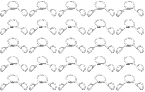 sourcing map 25 Pcs Fuel Line Hose Tubing Spring Clips, 6mm Inner Dia 304 Stainless Steel Water Pipe Spring Clip Clamps for Motorcycle Scooter ATV