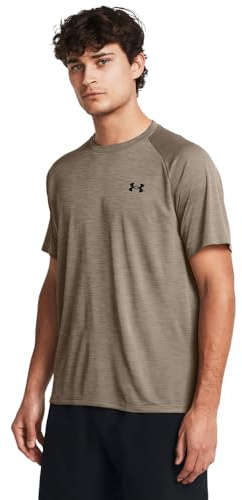 Under Armour T-Shirt à Manches Courtes texturé pour Homme, (200) Taupe Dusk / / Noir, Taille S