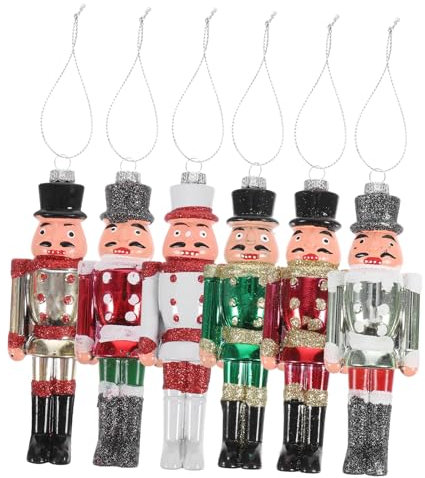 IMIKEYA 6St Nussknacker Christbaumschmuck Nussknacker Weihnachten -Soldat weihnachtsdeko bürodeko Puppen zum Aufhängen Weihnachts-Anhänger Plastik