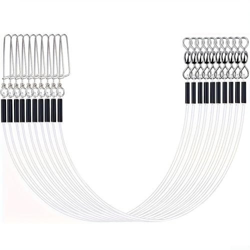 12Pcs Fishing leader Line Traces Pike Fishing, High Water Cutting Ability Fluorocarbon Fishing Leader, Fly Fishing Line Leader Fishing Wire Leader(12in-35lb)