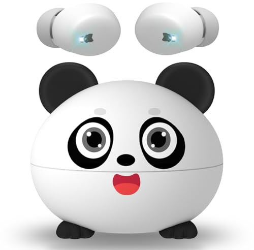COOTIMOCK Bluetooth Kinder Kopfhörer, In-Ear Kinderkopfhörer mit 85 dB Lautstärkebegrenzung, Niedliche Panda Erscheinung, 30 Stunden Spielzeit, Bluetooth 5.3, eingebautes Mikrofon für Schule/Tablet