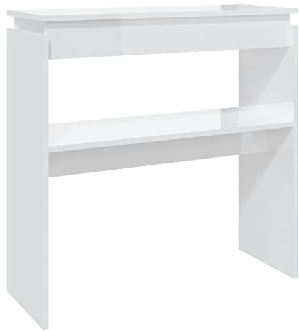 QJBSAVVA Cauchsofa Tisch Nachttisch Kleiner Couchtisch Side Table Living Room - Konsolentisch Hochglanz-Weiß 80x30x80 cm Holzwerkstoff für Studierzimmer Kaffeehaus Esszimmer Wohnzimmer